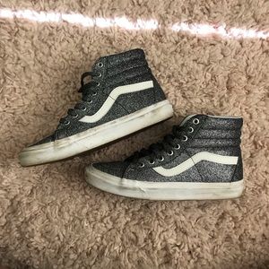 Black Glitter High-Top Sneakers